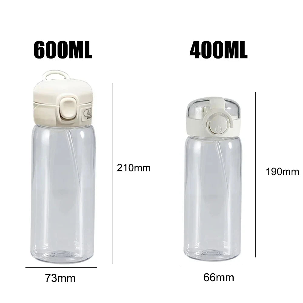 600/400ML Mermaid Princess Water Cup – Portable Transparent Plastic Sport Bottle for Kids