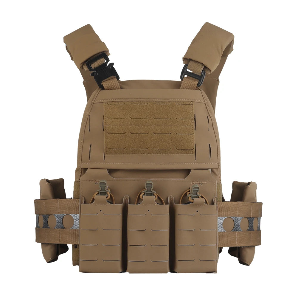 Tactical Vest Ferro Plate Carrier V5 – Military Hunting Airsoft Body Armor with Portable MOLLE System & Triple Magazine Pouch