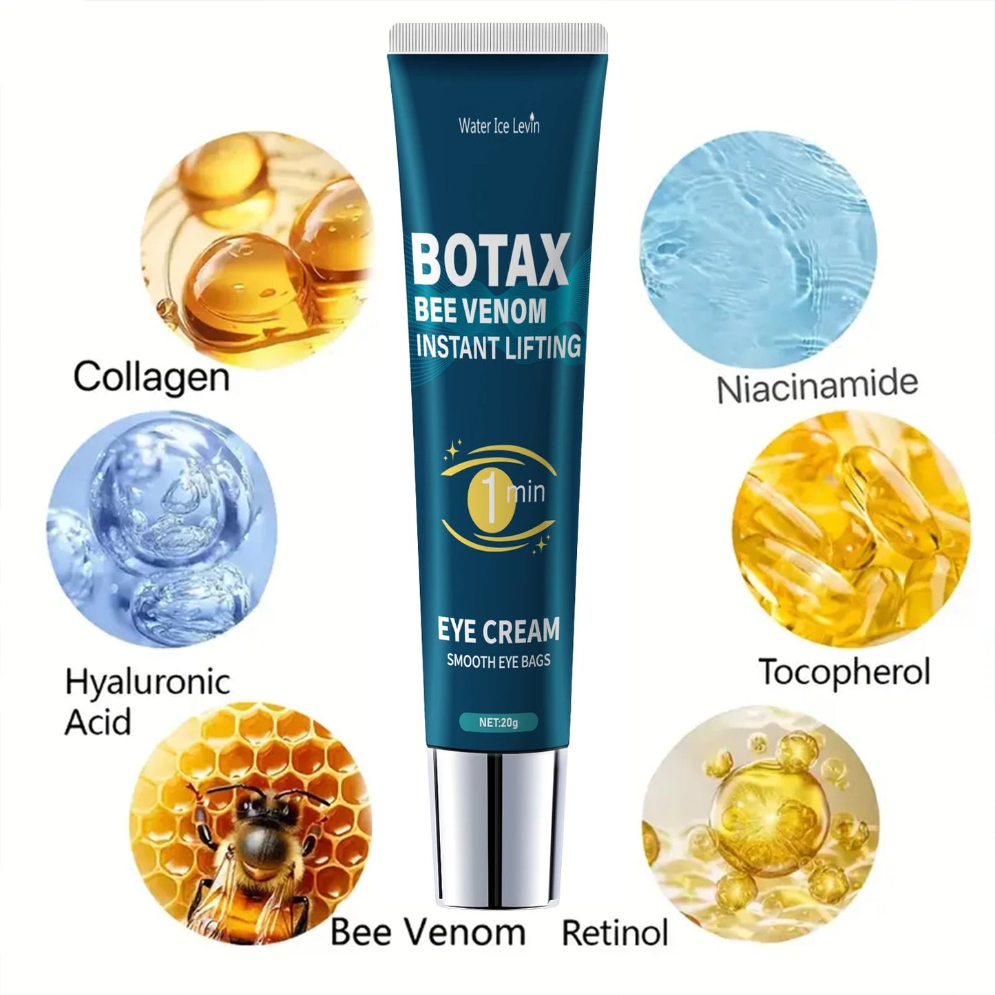 Eye Tightening Gel - Caffeine Retinol & Hyaluronic Acid Formula for Fine Lines and Hydration