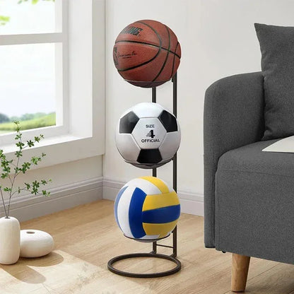 Indoor Children's Basketball Storage Rack: Ball, Football, and Volleyball Holder for Kindergarten