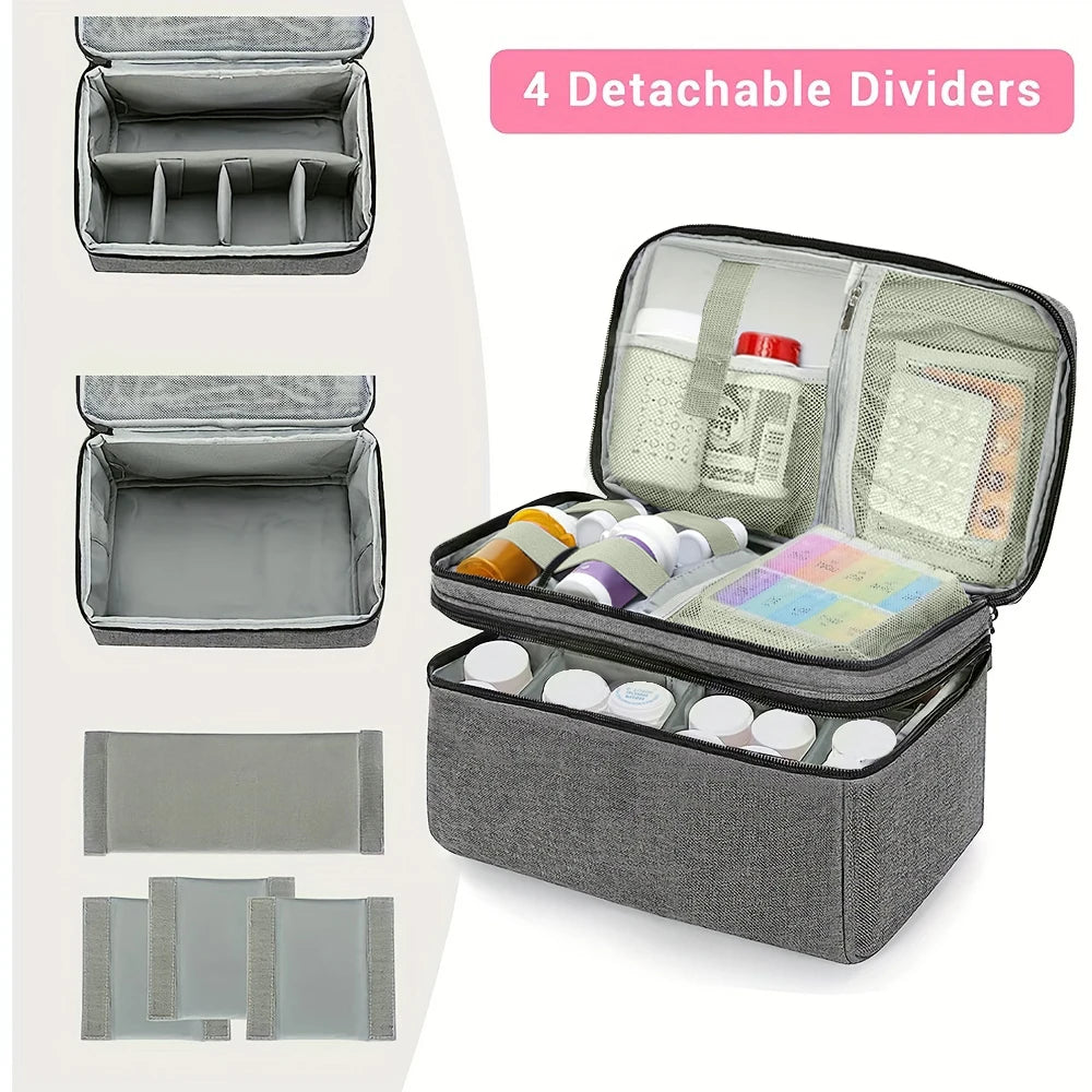 Medicine Organizer & Storage Bag — Family First Aid Box, Pill & Emergency Medication Organizer