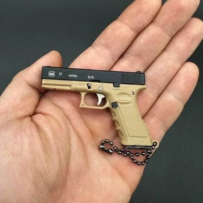 Metal Mini Tactical Keychain - 1:3 G17 Tiny Pendant, Decorative Ornament & Birthday Gift for Men