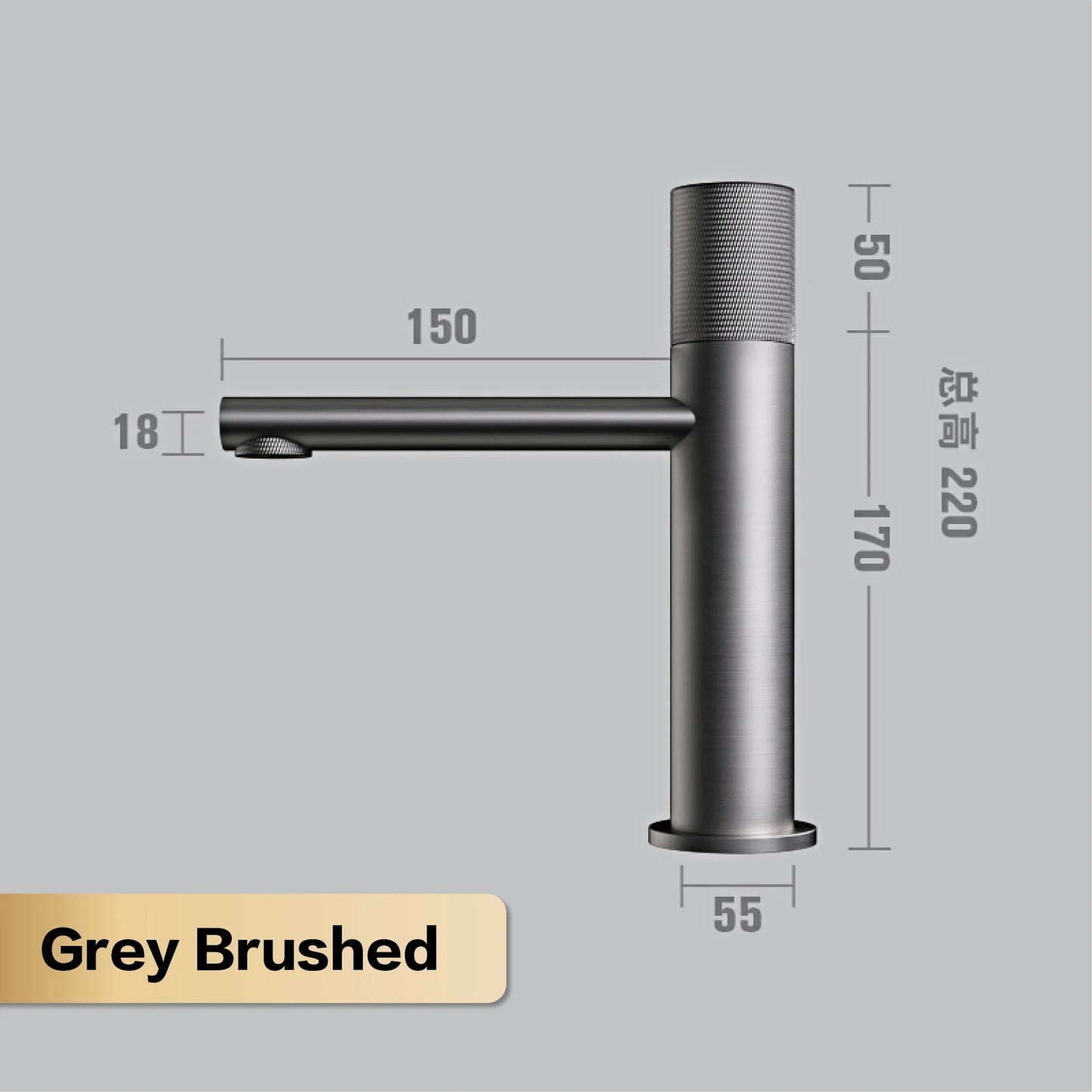 Brass Black Bathroom Faucet – High-End Hot & Cold Round Hand Washing Faucet for Toilet & Hotel