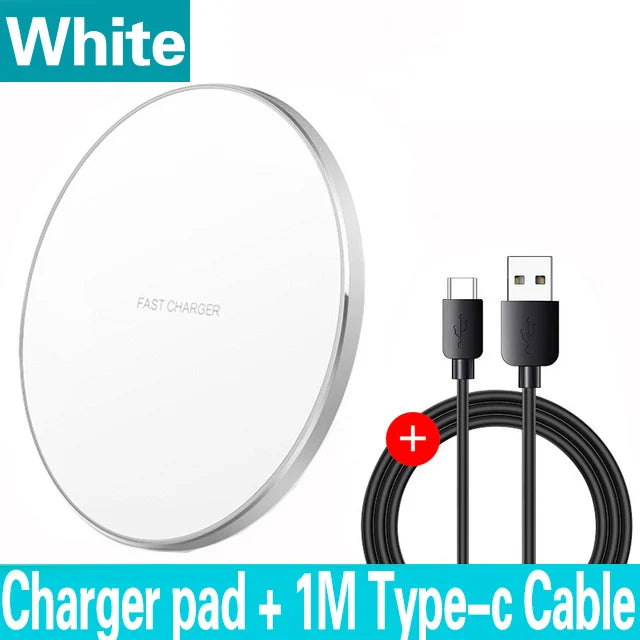 200W Fast Wireless Charger Pad — Induction Charging for iPhone 16/15/14/13/XS Max/Mini/X/XR & Samsung Xiaomi Huawei
