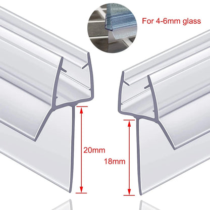 Shower Glass Door Seal Strip - 4–6mm Rubber Weatherproof Seal for Bath Screens and Glass Doors