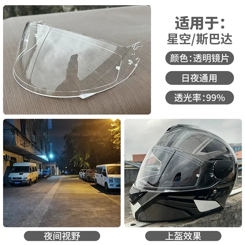Motorcycle Helmet Visor for SHARK Skwal, D-Skwal 2 & Spartan Carbon — Replacement Shield