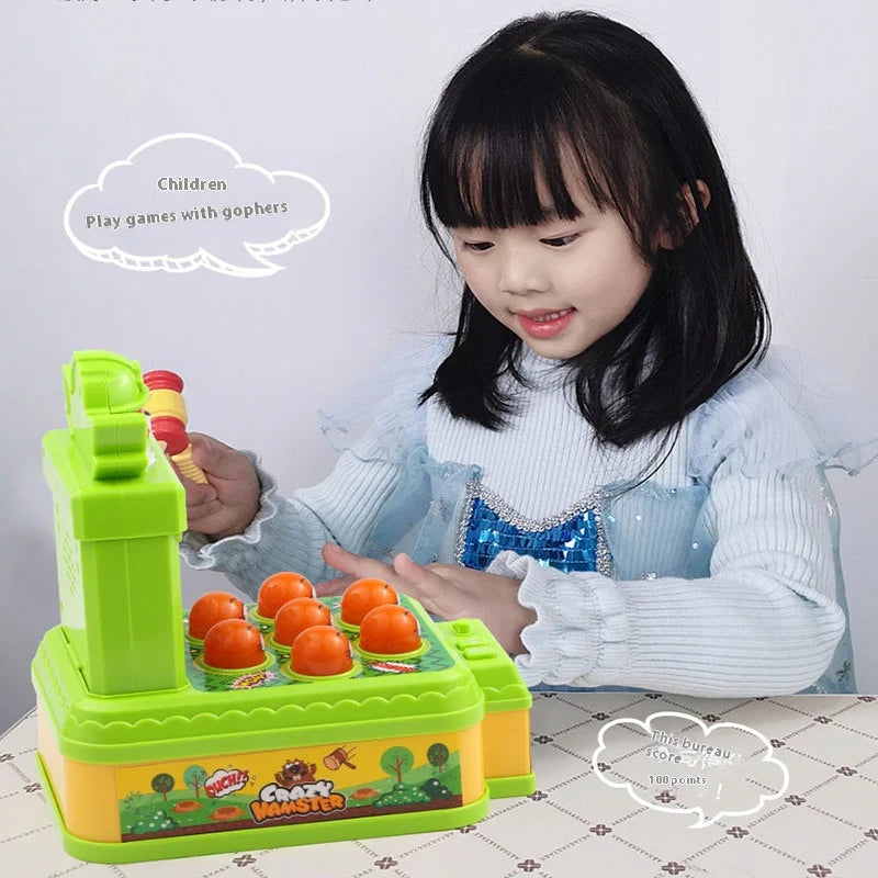 Whack-A-Mole Challenge Game — Electric Two-Player Battle Table with Lights, Music & Cartoon Fun for Parties and Desktop Play
