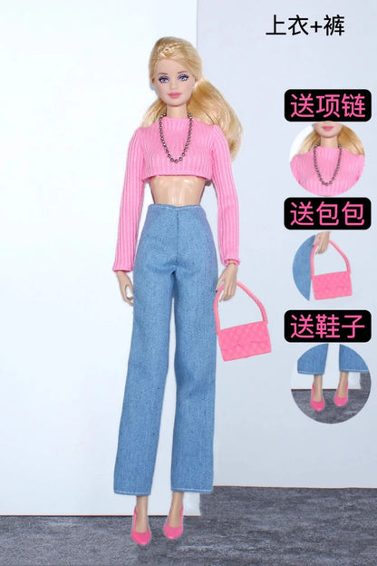 1/6 Doll Clothes Set — New Dress & Sweater Outfit for 30cm Xinyi FR ST BB Dolls, Doll House Accessories