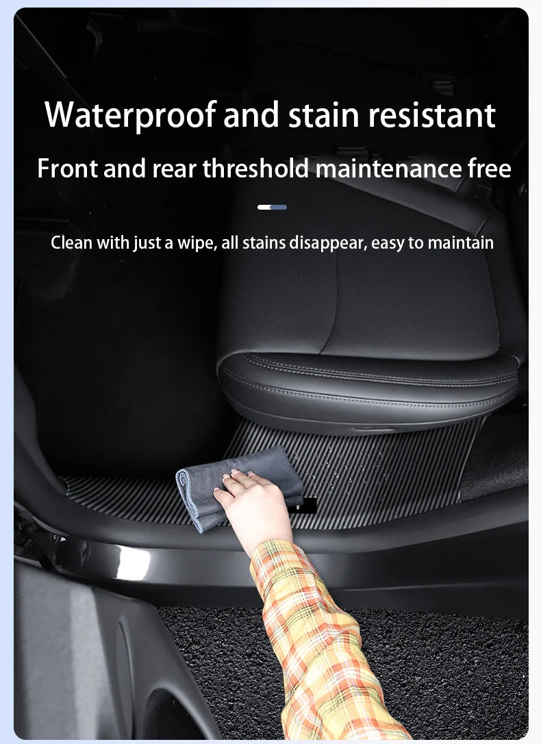 Tesla Model Y Juniper 2025+ Door Threshold Strips – ABS Anti-Scratch & Dirt-Resistant Interior Accessories for Front & Rear Doors