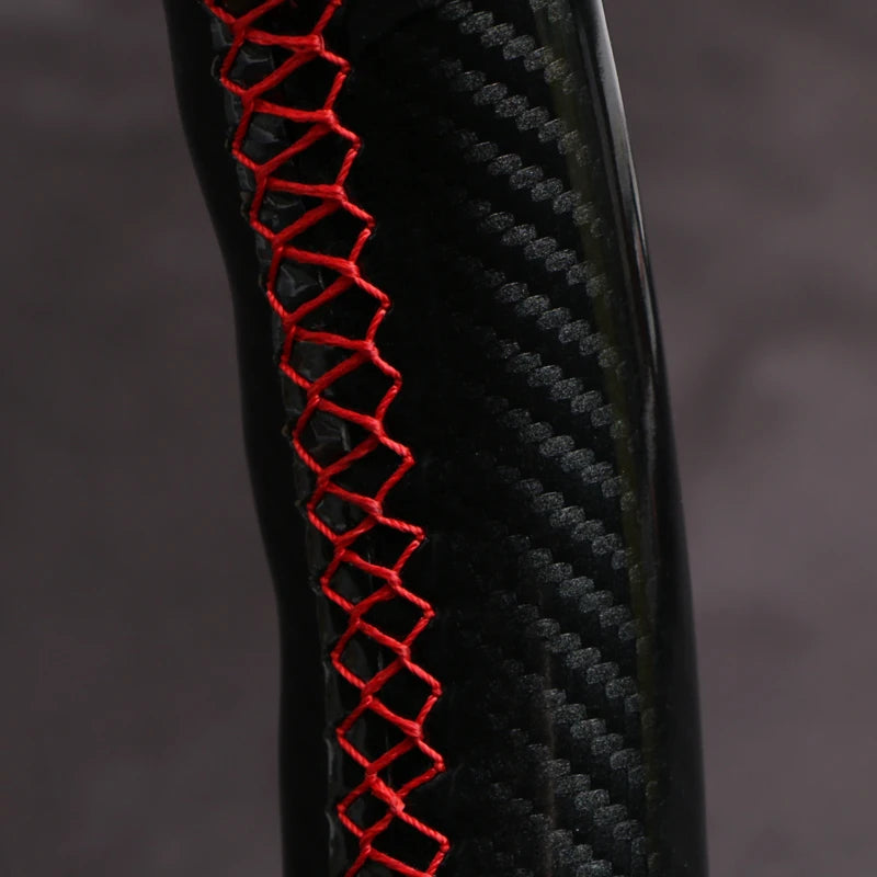 Dual-Tone Carbon Suede Steering Wheel Cover — Non-Slip, Soft Comfort, Universal Fit for Round & D-Type Wheels
