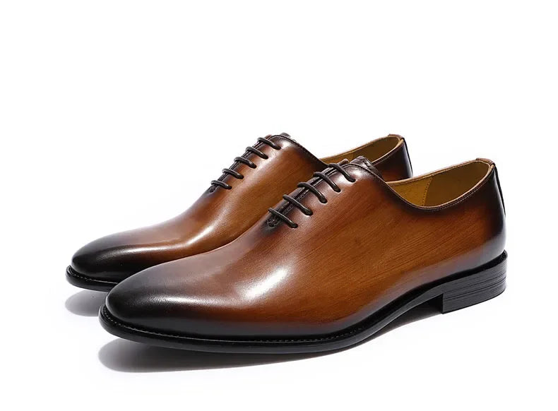 Designer Genuine Leather Men’s Wholecut Oxford Shoes – Luxury Black & Brown Dress Shoes for Business & Formal Wear