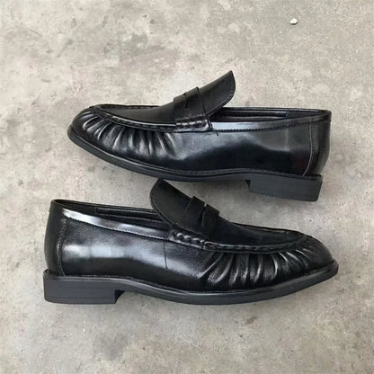 New French Retro Flat Shoes — Handmade Calf Leather, Le Fu Women’s Comfortable Rubber Sole, Casual One-Step Wear