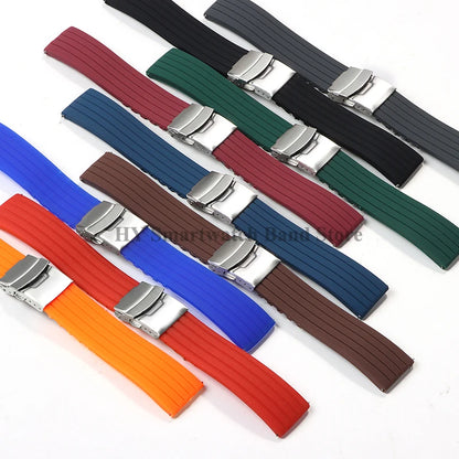 Quick Release Silicone Watch Strap 18–24mm – Sport Rubber Band for Huawei Watch GT2/3/4, Omega, Seiko, Fossil