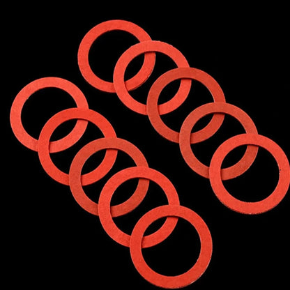 600Pcs Flat Washer Assortment Set – M10–M32 Red Steel & Fiber Insulation Sealing Rings for Fasteners, Bolts & Spacers