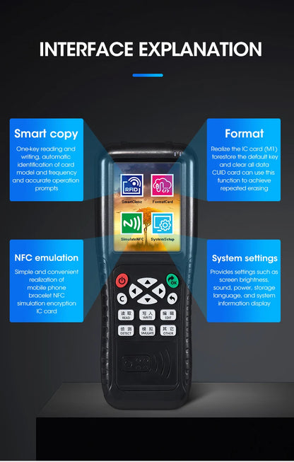 RFID Reader & Writer | Key Card Programmer, NFC Copier & Decoder with Mobile App