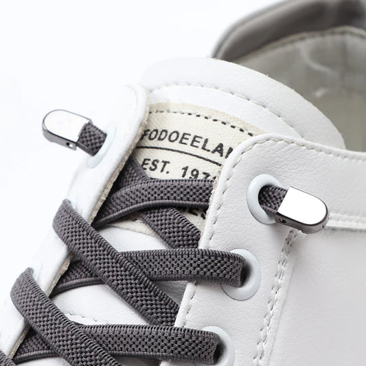 No-Tie Elastic Shoelaces – One Size Fits All Sneakers for Adults & Kids, Flat Tieless Shoestrings