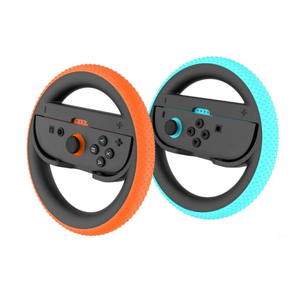 2PCS Racing Steering Wheel for Nintendo Switch Joy-Con Controllers — Hand Grip for Mario Kart 8 Deluxe