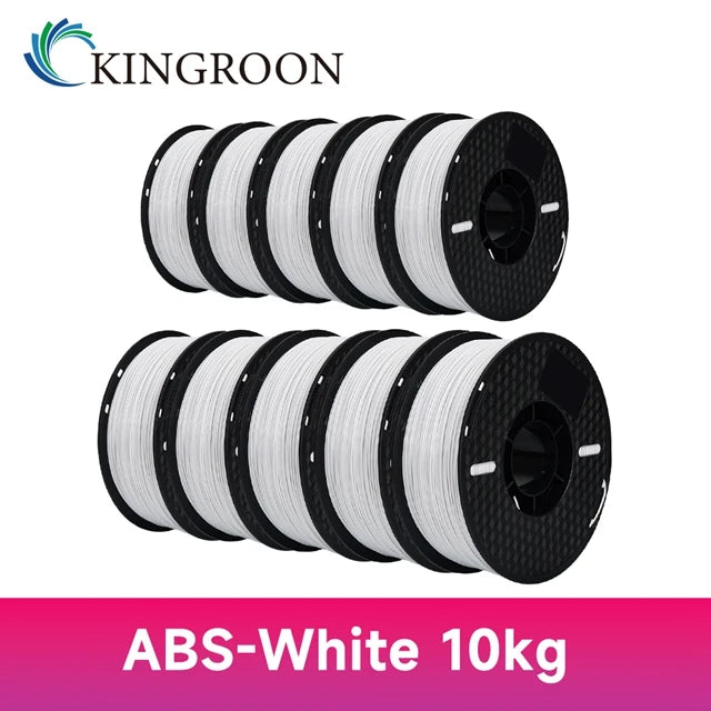 KINGROON 10KG PLA/ABS/PETG Filament 1.75mm – 10 Rolls Black, White, Gray for 3D Printing