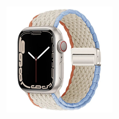 Nylon Braided Watch Band for Apple Watch – Compatible with Series SE, 3–10 & Ultra (38–49mm Adjustable Sport Strap)