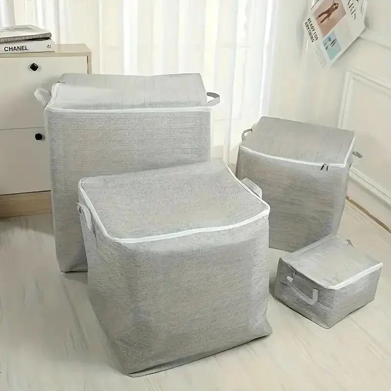Large Capacity Household Storage Bag – Non-Woven Closet Organizer for Quilts, Clothing & Toys