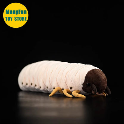Realistic Grub Plush Toy - Lifelike Mealworm Simulation Stuffed Animal Cute Kawaii Gift Doll