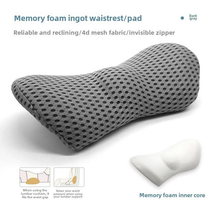 Breathable Memory Foam Cushion – Car Seat, Waist & Lumbar Support Pillow, Bed & Sleeping Interior Accessories