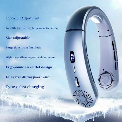 Lightweight Neck Fan - 5 Speed Hands Free Wearable Fan with Low Noise Design for Indoor & Outdoor Sports