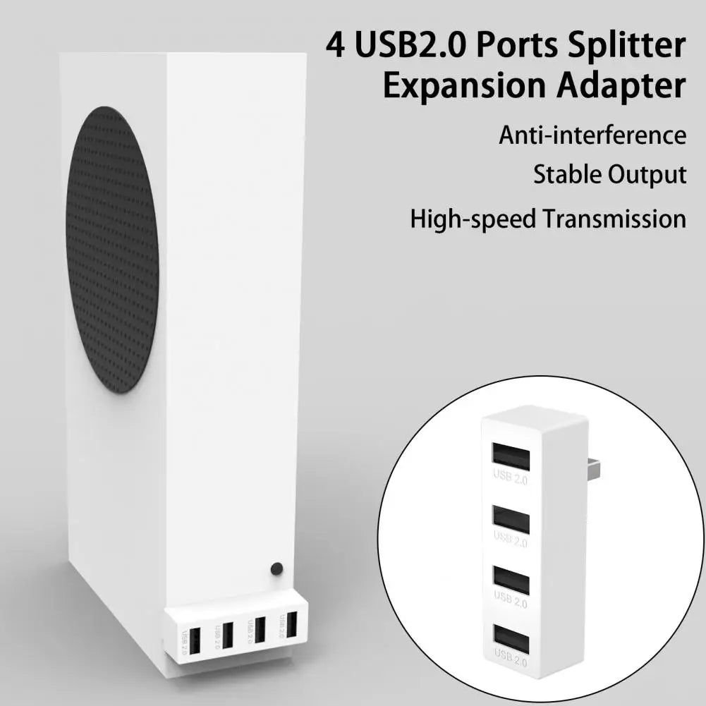 4-in-1 USB Expansion Dock for Xbox Series S — No Latency, Anti-Interference USB2.0 Hub for Game Consoles & Controllers