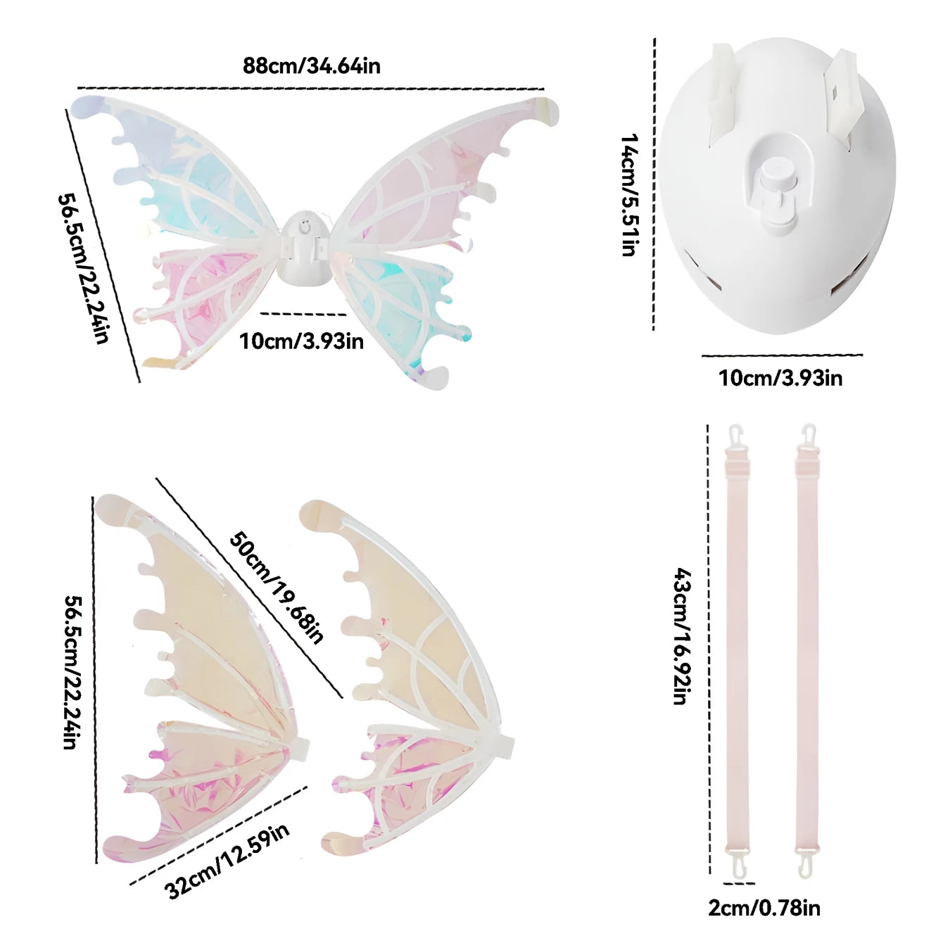 Moving Luminous Music Elf with Butterfly Wings – Indoor/Outdoor Back Decoration Toy Gift (No Battery Included)"