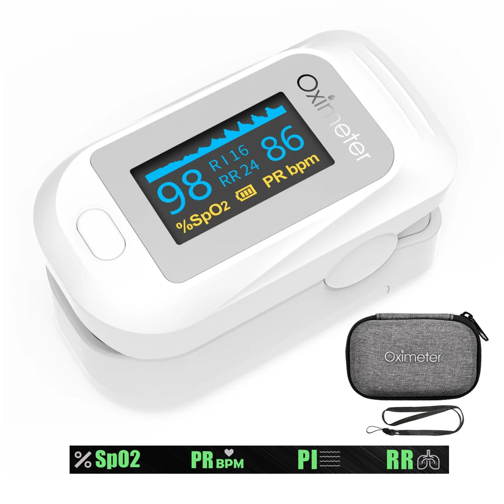 Portable Professional Finger Pulse Oximeter – Digital OLED Blood Oxygen, Heart Rate Health Monitor Tool