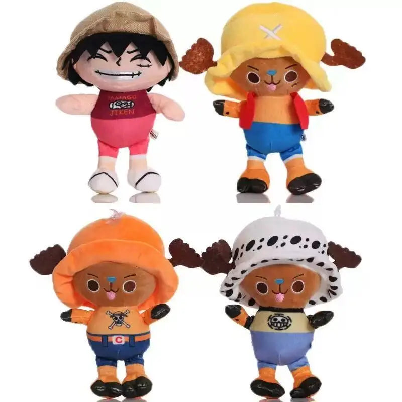 One Piece Anime Plush Toys - Luffy, Zoro and Chopper Stuffed Dolls, Cute Pendant Accessories and Holiday Gifts