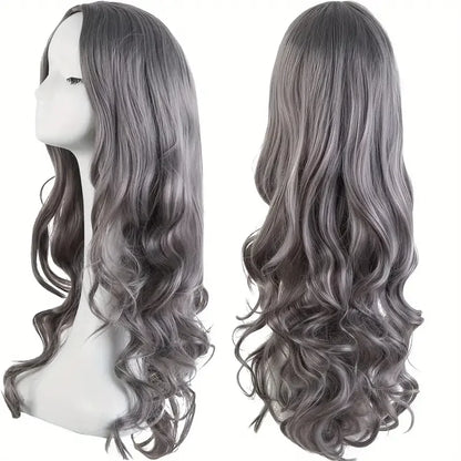 27 Inch Long Curly Synthetic Wig for Women - Black & Blonde Fancy Dress Wig, Glamorous Synthetic Hair