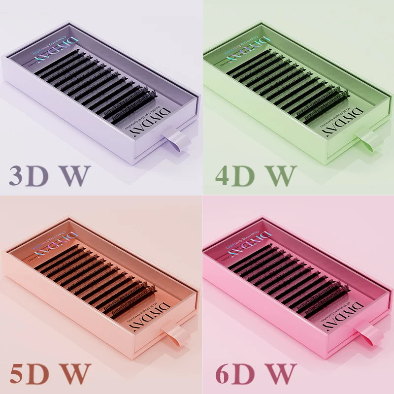 DIYDAY W Shape Eyelash Extensions - 3D-8D Blooming Volume Premade Fan Lashes for Natural Soft Eye Makeup Look