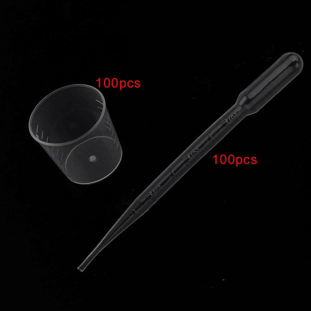 20/100PCS Transparent Plastic Measuring Cups – Disposable Liquid Containers for Epoxy Resin, Silicone Mold, DIY Jewelry Making