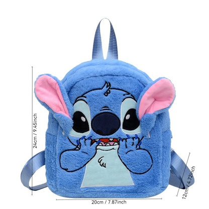 New Disney Plush Backpack – Japanese Blue Stitch Cartoon, Large-Capacity Student & Kindergarten Bag for Kids’ Gifts