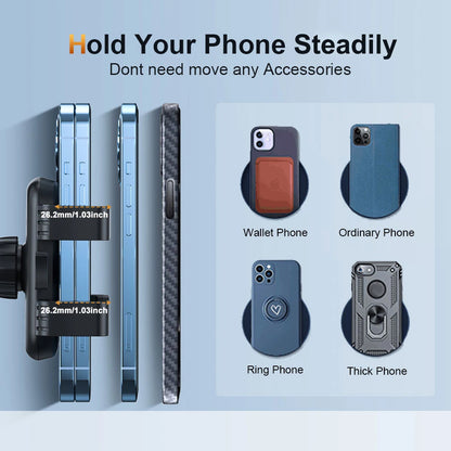 Round Air Vent Car Phone Holder - One-Handed Circular Vent Mount with Scratch Protection Design