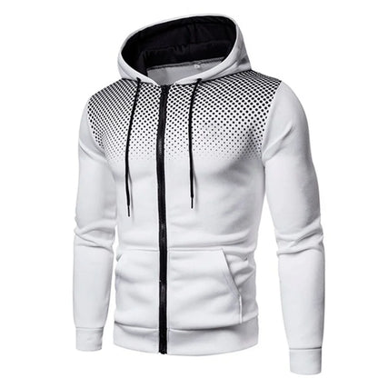 Men's Fleece Tracksuit Set – Solid Color Zip-Up Hoodie & Joggers | 2023 Fall/Winter Casual Sportswear