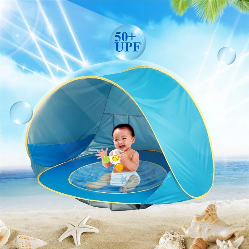 Portable Baby Beach Tent – UV Protection Sun Shelter for Infant, Outdoor Play & Swimming Pool Toy House