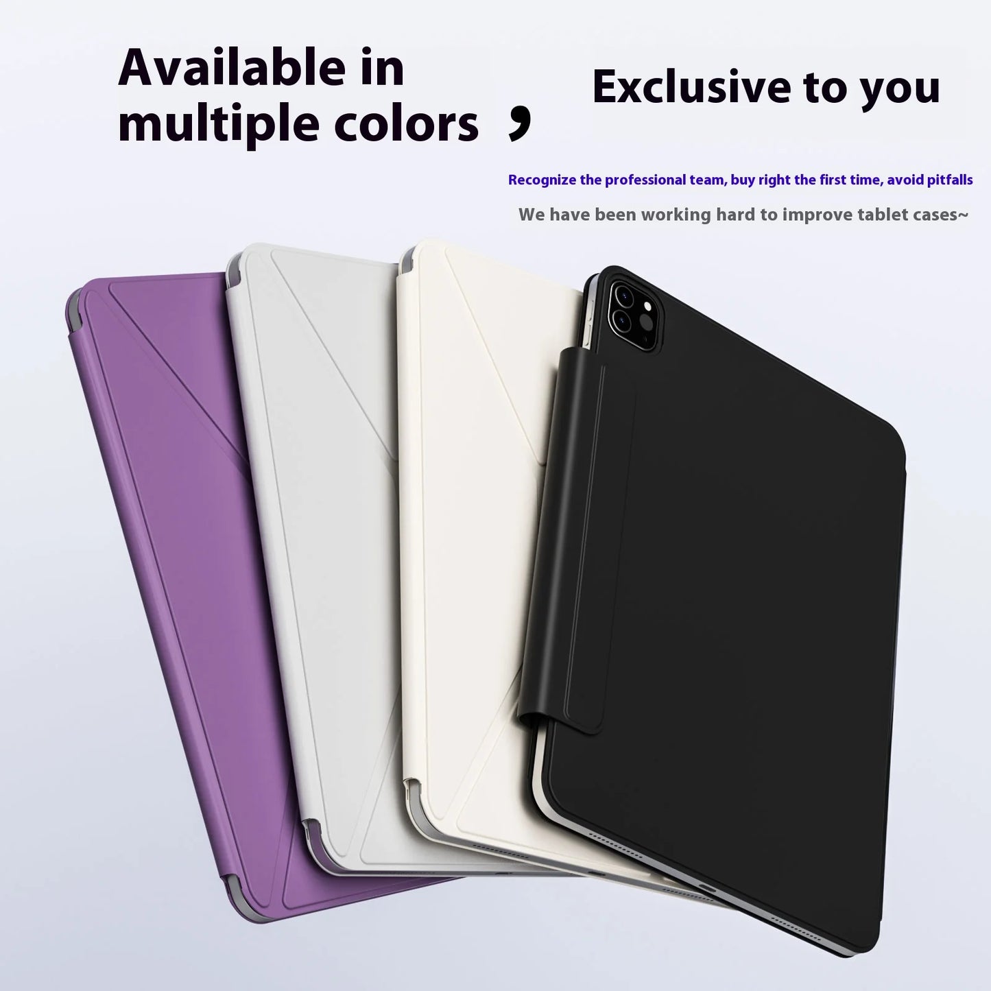 Smart Folio Case for iPad — Compatible with A16 2025 Air 7, 10th Gen 10.9″, Pro 11/13″, Air 4/5, M3/M5 Pro 11/13″