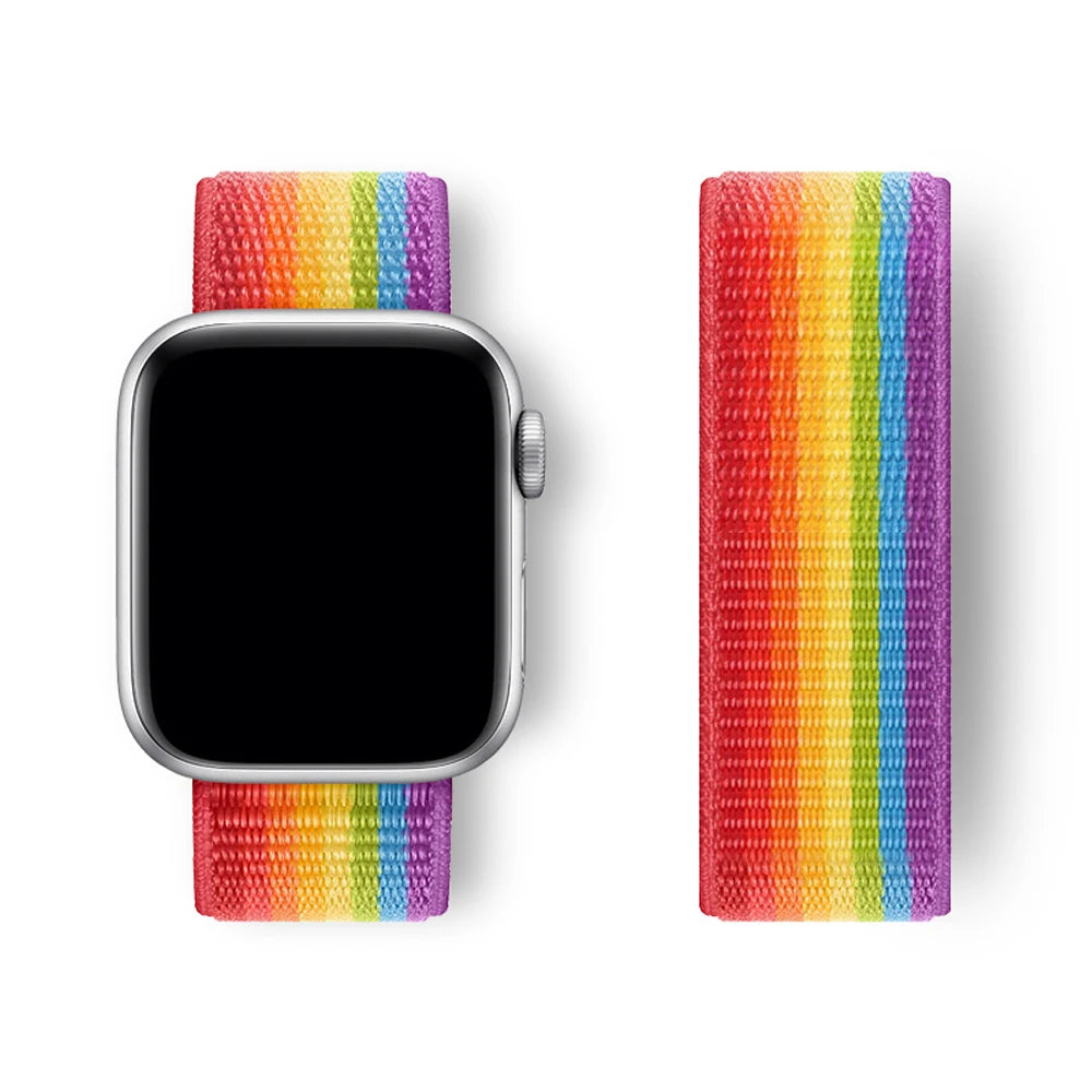 Sport Loop Strap for Apple Watch Band 40mm–49mm – Compatible with Series 3–10, SE & Ultra Adjustable Bracelet