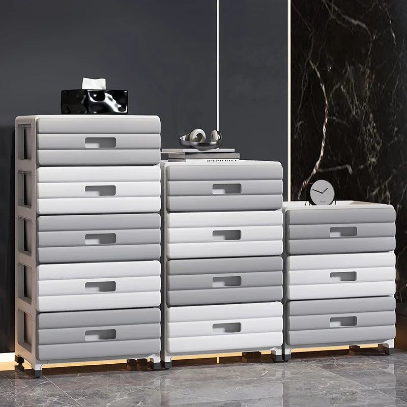 13.78" Wide Rolling Drawer Storage Cabinet — 3-6 Tier Mobile Organizer with Wheels, Gray or Brown for Living Room & Bedroom