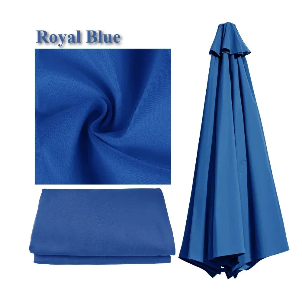 Universal Replacement Patio Umbrella Canopy – Waterproof Sunshade Cover for Garden Parasol (2m/2.5m/2.7m/3m, 6 & 8 Ribs)