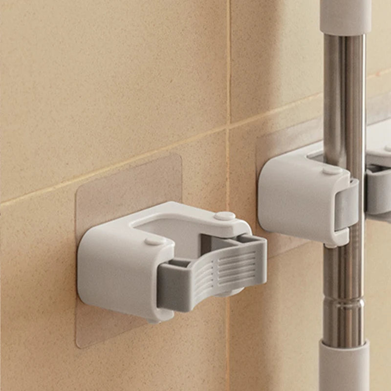 Soft Rubber Mop Hooks — Self-Adhesive Wall-Mounted Organizer for Brooms, Mops & Cleaning Supplies Storage