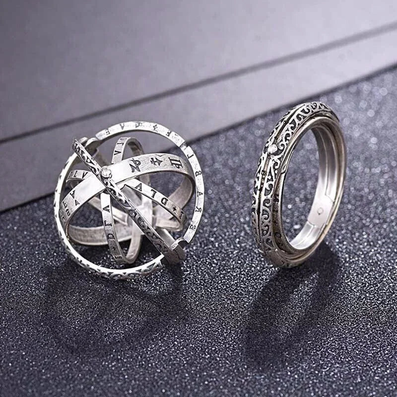 Metamorphic Astronomical Ball Ring for Men and Women - Reversed Cosmic Ball Ring - Retro Style Couple Necklace Jewelry