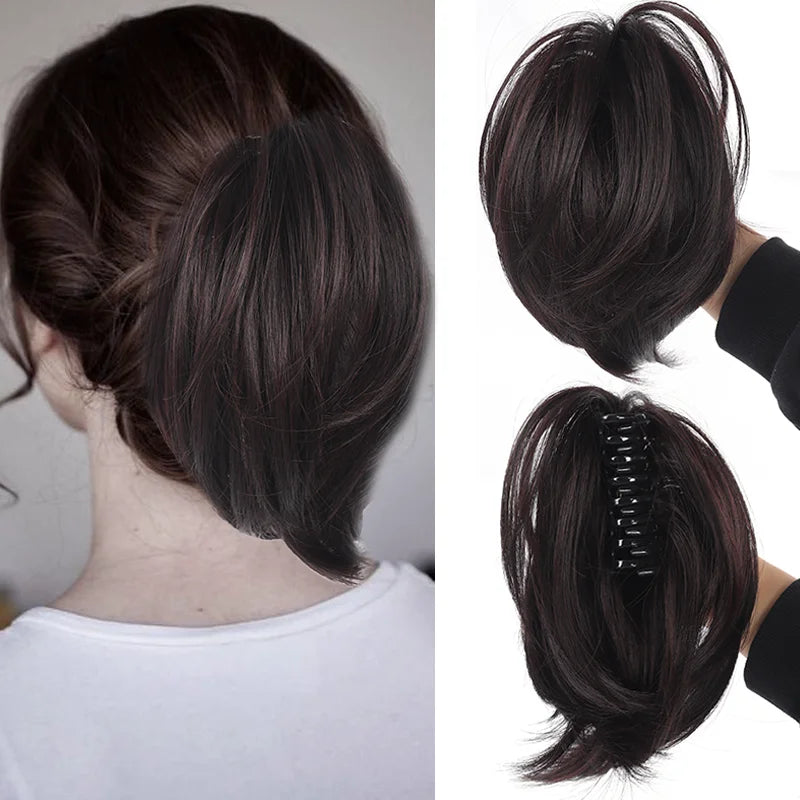 LUPU Synthetic Messy Bun Hair Piece - Clip-In Chignon Ponytail Extension Scrunchie for Women