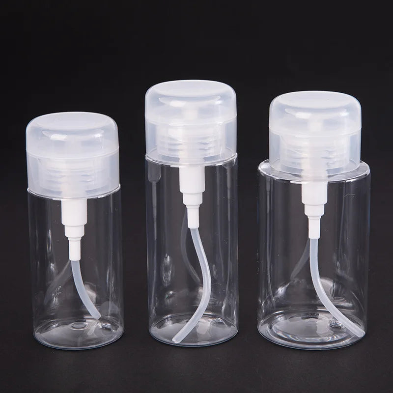 120/150/200ml Refillable Nail Pump Bottles – Empty Dispenser for Polish Remover, Cleaner & Manicure Tools