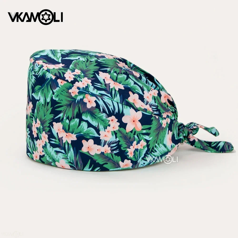 Unisex Ankara Cotton Nursing Hat - 100% Cotton Surgical Scrub Cap for Doctors, Nurses & Veterinary Medical Staff