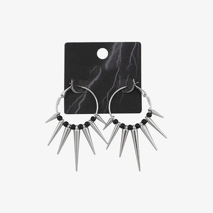 Grunge Rock Rivet Hoop Earrings – Cool Hip Hop & Punk Earrings for Women, E-Girl Fashion Korean Jewelry