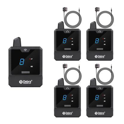 Debra Portable UHF IEM Wireless In-Ear Monitor System – Rechargeable Audio Mini for Music, Live Broadcast & Audio Monitoring