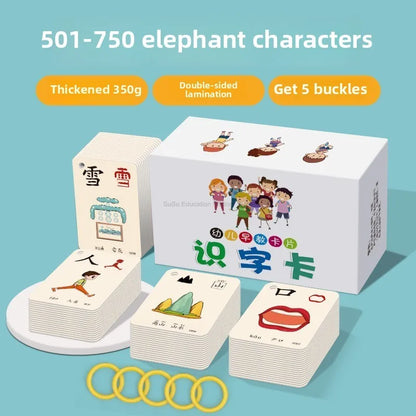 250-Word Picture Learning Cards for Kids – Hanzi, Pinyin & Literacy Enlightenment Flashcards for Kindergarten Education